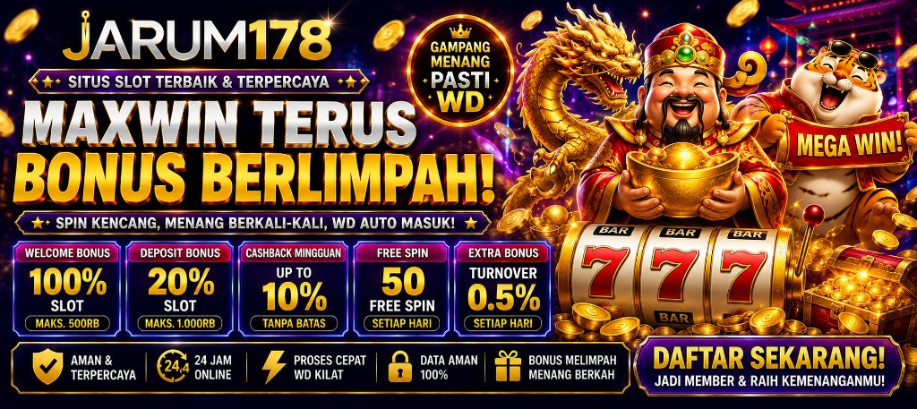 Banner GENDUT188 kemenangan beruntun — bonus arena blue-gold, WD otomatis QRIS kilat
